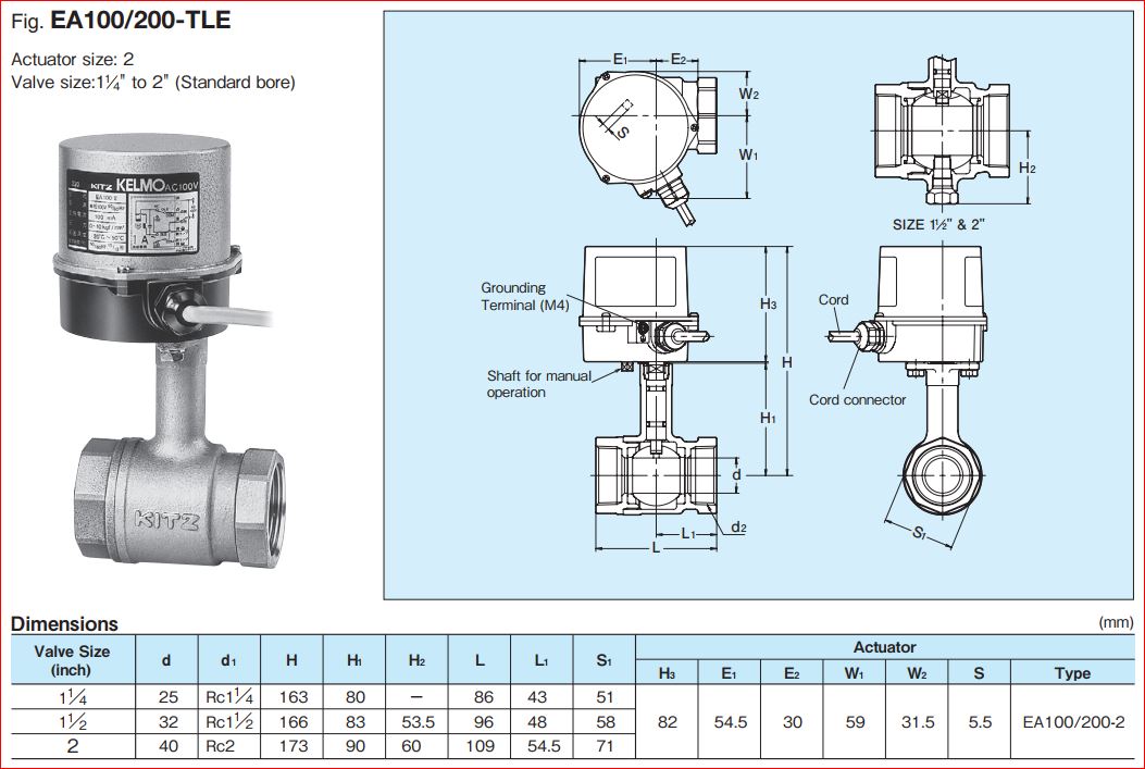 Actuator, KITZ EA100-TLE - KC Mahanakorn Co.,Ltd.