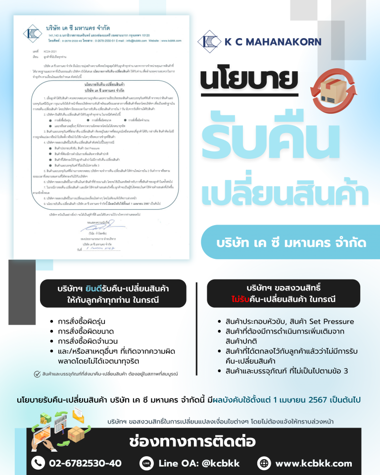 นโยบายรับคืน-เปลี่ยนสินค้า