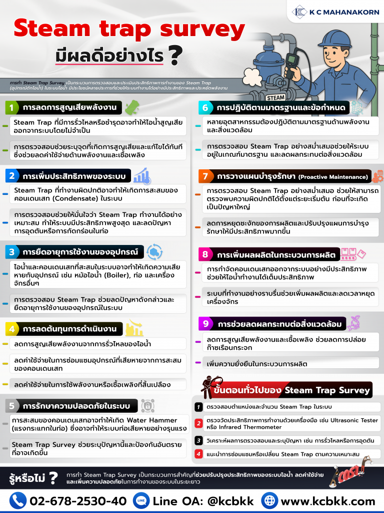 การ Steam trap survey มีผลดีอย่างไร